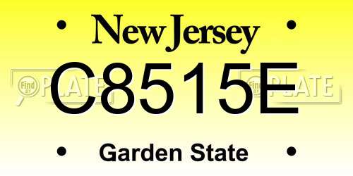 C8515E New Jersey License Plate