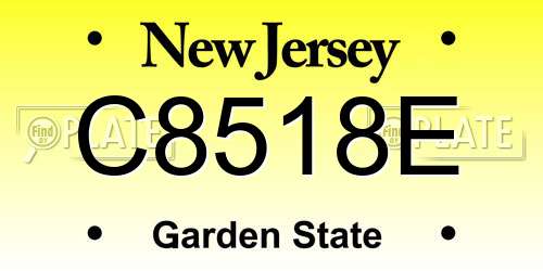 C8518E New Jersey License Plate