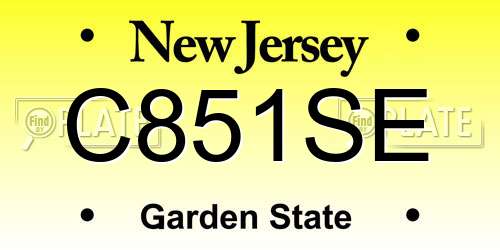 C851SE New Jersey License Plate