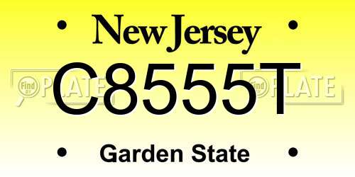 C8555T New Jersey License Plate