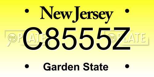 C8555Z New Jersey License Plate
