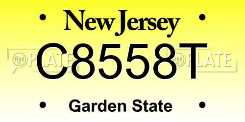 C8558T New Jersey License Plate