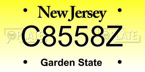 C8558Z New Jersey License Plate