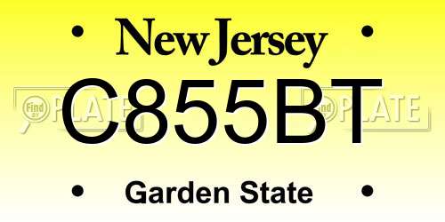 C855BT New Jersey License Plate