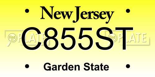 C855ST New Jersey License Plate