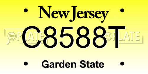 C8588T New Jersey License Plate