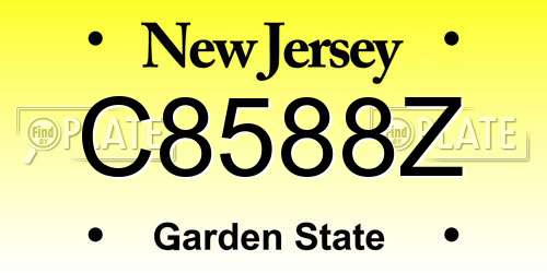 C8588Z New Jersey License Plate