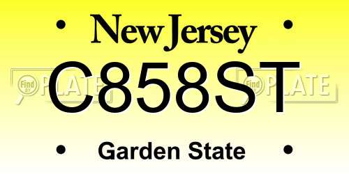 C858ST New Jersey License Plate