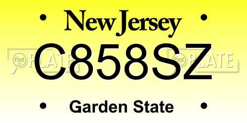 C858SZ New Jersey License Plate