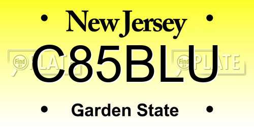 C85BLU New Jersey License Plate
