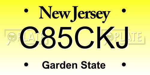 C85CKJ New Jersey License Plate