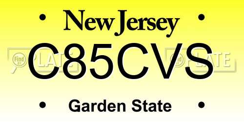 C85CVS New Jersey License Plate