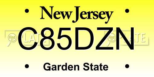 C85DZN New Jersey License Plate