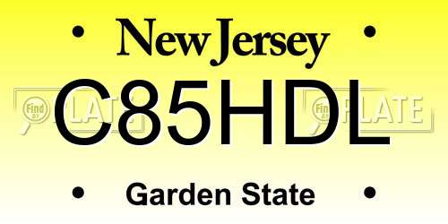 C85HDL New Jersey License Plate