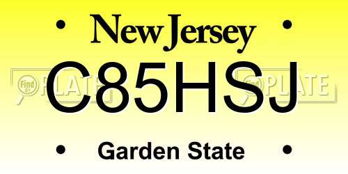 C85HSJ New Jersey License Plate