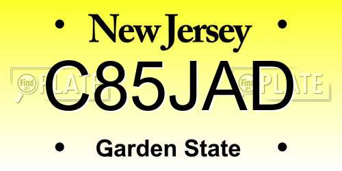 C85JAD New Jersey License Plate