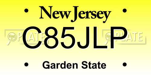 C85JLP New Jersey License Plate
