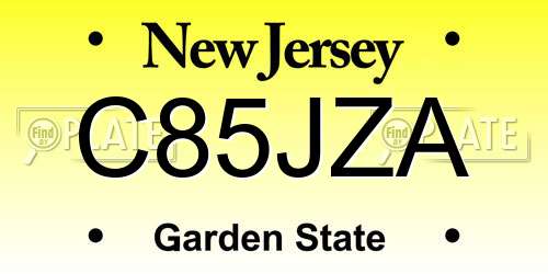 C85JZA New Jersey License Plate
