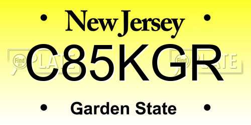 C85KGR New Jersey License Plate