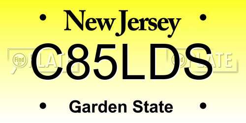 C85LDS New Jersey License Plate
