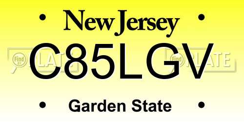 C85LGV New Jersey License Plate