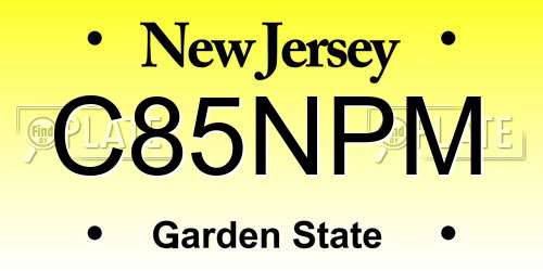 C85NPM New Jersey License Plate
