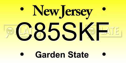 C85SKF New Jersey License Plate