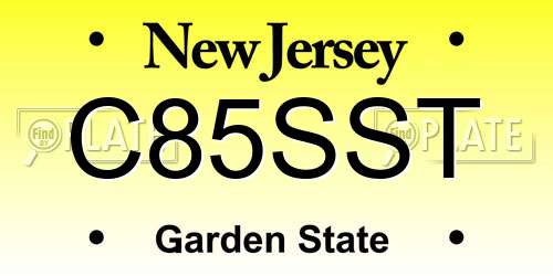 C85SST New Jersey License Plate