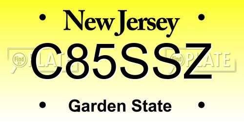 C85SSZ New Jersey License Plate
