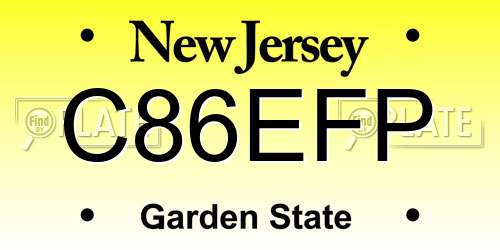 C86EFP New Jersey License Plate
