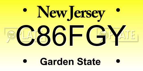 C86FGY New Jersey License Plate