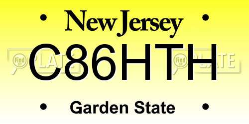 C86HTH New Jersey License Plate