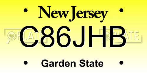 C86JHB New Jersey License Plate