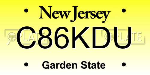 C86KDU New Jersey License Plate