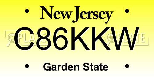 C86KKW New Jersey License Plate