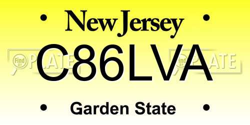 C86LVA New Jersey License Plate