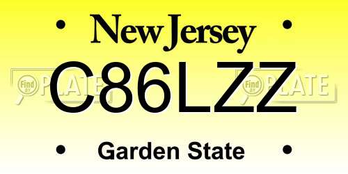 C86LZZ New Jersey License Plate