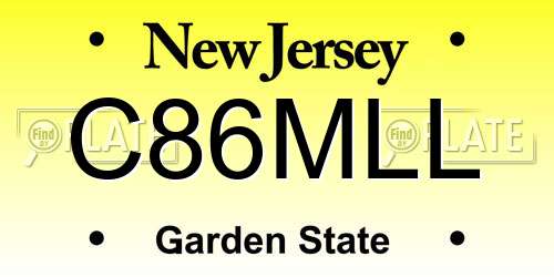 C86MLL New Jersey License Plate