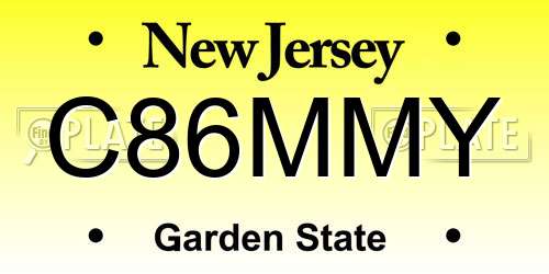 C86MMY New Jersey License Plate