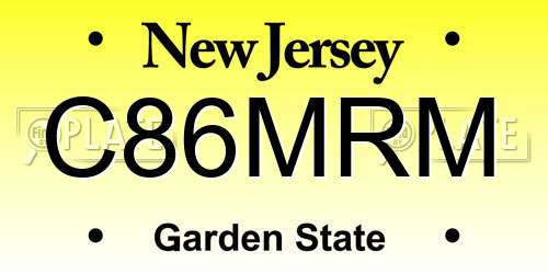C86MRM New Jersey License Plate