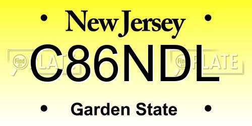 C86NDL New Jersey License Plate