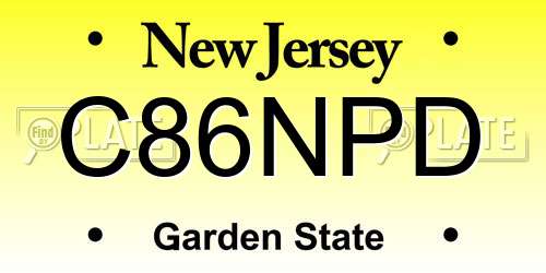 C86NPD New Jersey License Plate
