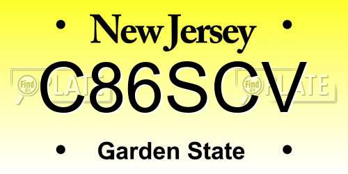 C86SCV New Jersey License Plate