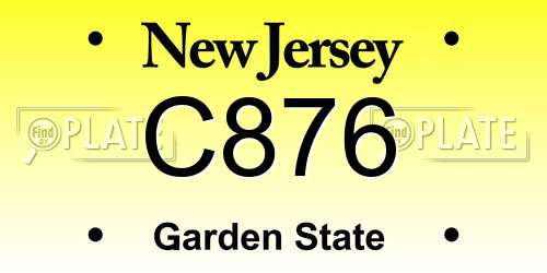 C876 New Jersey License Plate