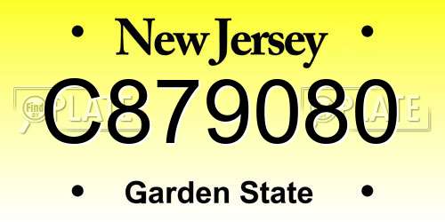 C879080 New Jersey License Plate