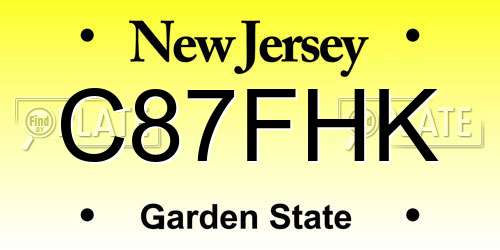 C87FHK New Jersey License Plate