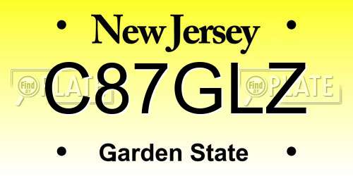 C87GLZ New Jersey License Plate