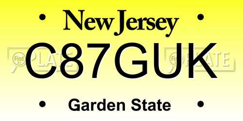 C87GUK New Jersey License Plate