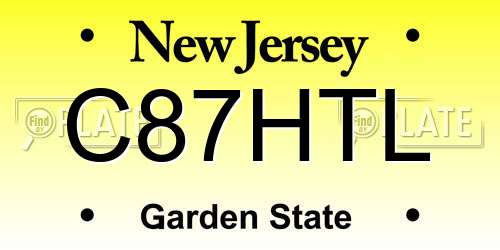 C87HTL New Jersey License Plate