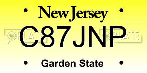C87JNP New Jersey License Plate